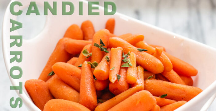 instant pot thanksgiving candid carrots in white bowl 