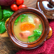 top view of instant pot vegetable soup