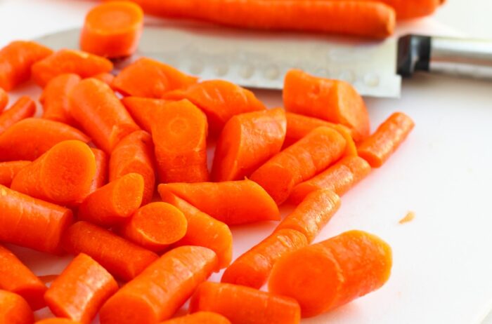 Chop up the carrots 2"