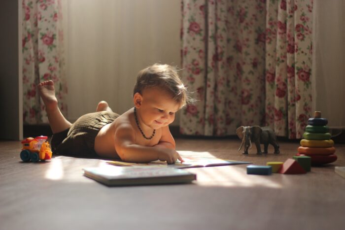 Image of baby reading