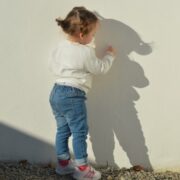 Toddler drawing on wall